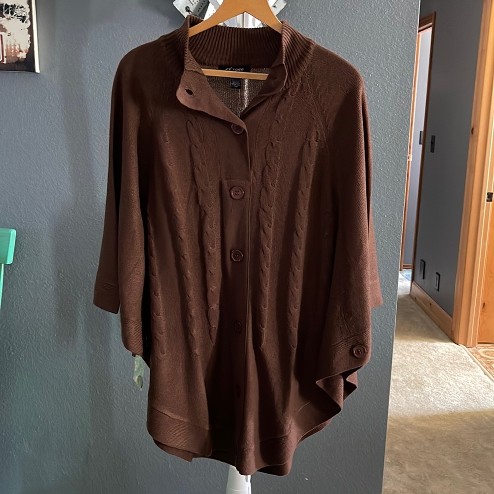 Brown Sweater Poncho